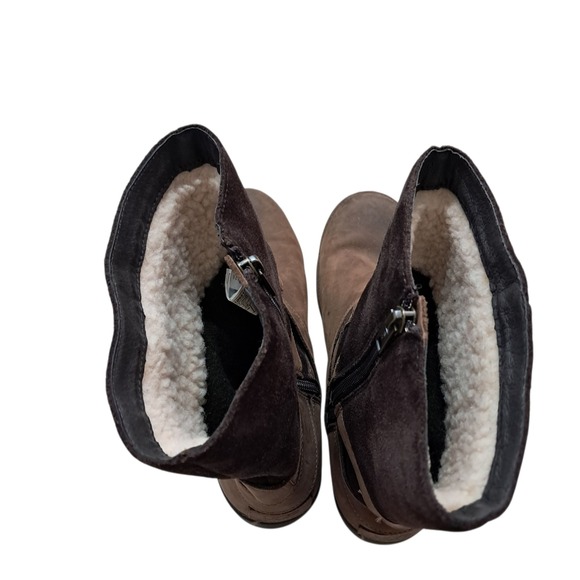 UGG Lorna Boots Womens 8 Brown Leather Suede Shearling Lined Waterproof Outdoors - Picture 10 of 16